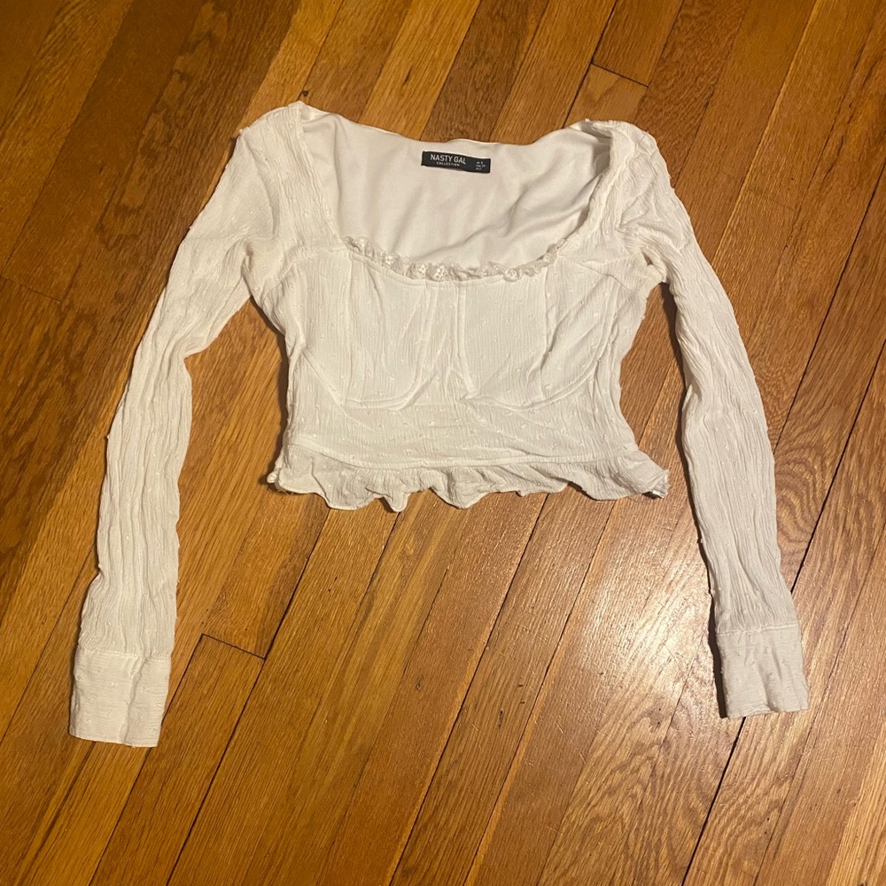 Nasty Gal Long Sleeve Crop Top